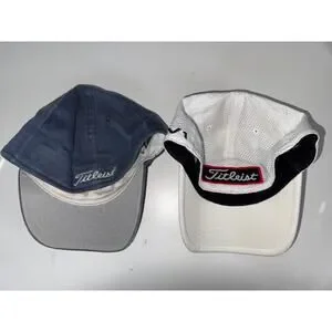 Titleist FJ FootJoy Blue Hat White Golf Pro V1 Logo Performance Cap Bundle Lot