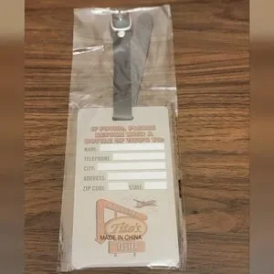 Tito's Vodka Metal Luggage Tag With Black Strap New Sealed