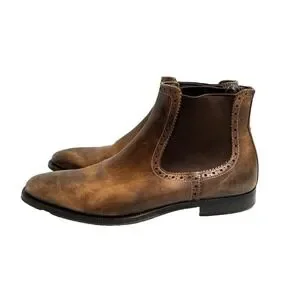 To Boot New York Robertson Mens Leather Ankle Boots 1887 Brown Size 8 1/2 Read D