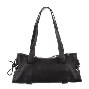 TOD’S Grained Leather Shoulder Bag. Black