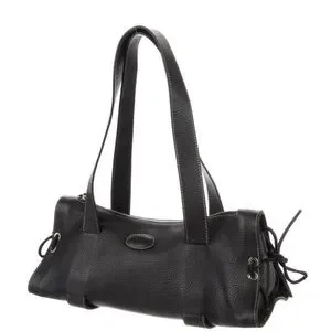 TOD’S Grained Leather Shoulder Bag. Black