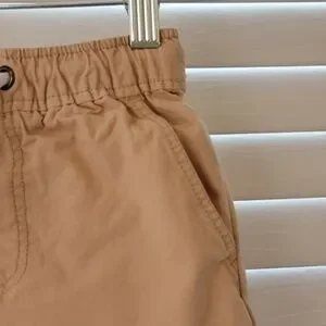 Tommy Bahama Drawstring Cotton Shorts Boys Size XS 4 Khaki Tan Elastic Waist