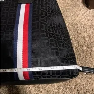 Tommy Hilfiger Black Duffel Bag With Signature Design