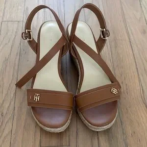 Tommy Hilfiger Tan Espadrille Wedges