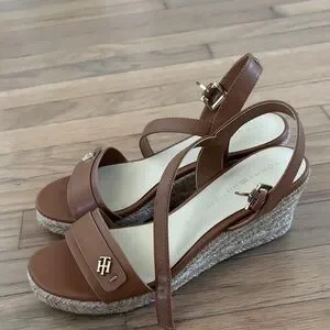 Tommy Hilfiger Tan Espadrille Wedges