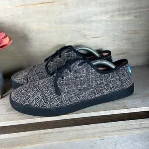TOMS Black And White Knit Sneakers Shoes