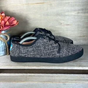 TOMS Black And White Knit Sneakers Shoes