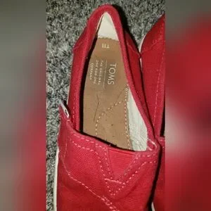TOMS Kids Red Canvas Shoes