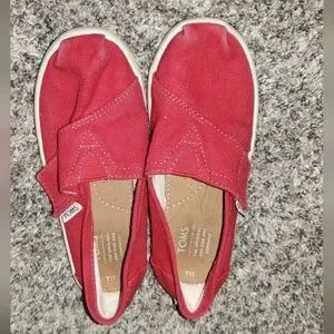 TOMS Kids Red Canvas Shoes