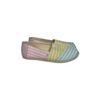 TOMS‎ Women's Classic Slip On Shoes Size 9 Multi Color Stripe Canvas Casual
