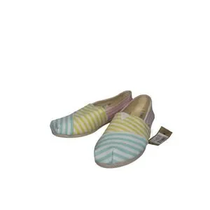 TOMS‎ Women's Classic Slip On Shoes Size 9 Multi Color Stripe Canvas Casual
