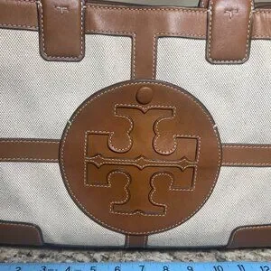 TORY BURCH ELLA CANVAS QUADRANT MINI TOTE