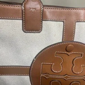 TORY BURCH ELLA CANVAS QUADRANT MINI TOTE