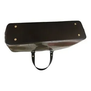 Tory Burch Olive Green Patent Leather Perforated Logo Tote Bag – Chic Everyday