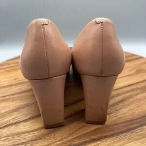 Tory Burch Raleigh Heels Womens Size 9.5M Pink Blush Oak Leather Pump Evening
