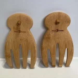 TOTALLY BAMBOO Salad Or Pasta Server Hands Set Of 2