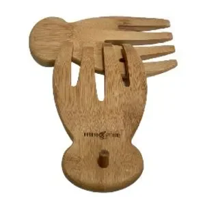 TOTALLY BAMBOO Salad or Pasta Server Hands Set of 2