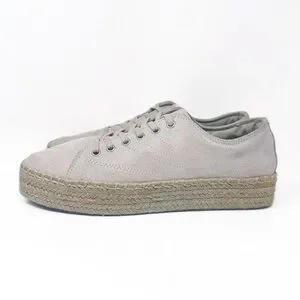 Tretorn Eve Suede Platform Espadrilles Sneakers In Birch Silver