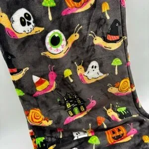 Trick Or Treat Halloween Plush Throw Blanket Velvet Snail Print 50 X 70