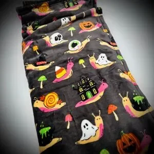 Trick Or Treat Halloween Plush Throw Blanket Velvet Snail Print 50 X 70
