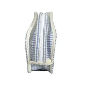 TRVL Design Duo Clear & Gingham 2-Pc Pouch Set Cosmetic Travel Case Bag NEW