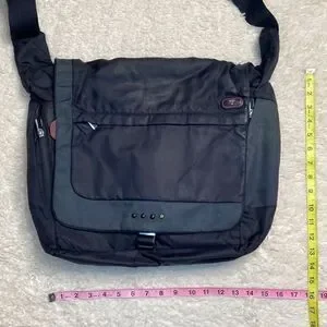 TUMI Black/Gray Nylon Messenger Bag