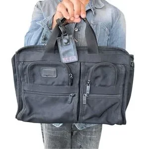 TUMI Men's Briefcase Bag Messenger Travel Multi Pocket Expandable Hang Tag