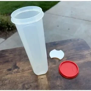 Tupperware Modular Mates Spaghetti Pasta Keeper with Red Lid