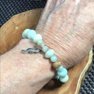 Turquoise Blue Amazonite Stretch Bracelet NEW