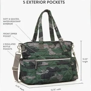 Twelvelittle Carry Love Quilted Large Tote Baby Diaper Bag 3.0 Camo