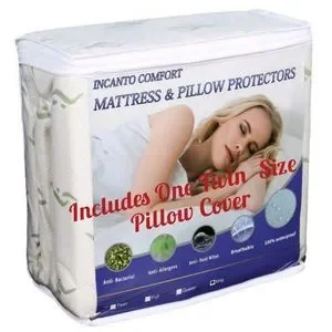 Twin Size Waterproof Bamboo Mattress Protector And Pillowcase Protector NEW
