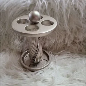 Twisted bronze and rhinestone encrusted toothbrush or cosmetic brush holder