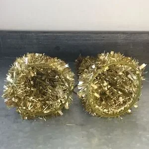 Two Gold Christmas Tree Cones Decor Decoration Xmas Winter