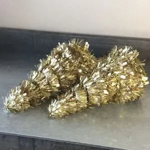 Two Gold Christmas Tree Cones Decor Decoration Xmas Winter