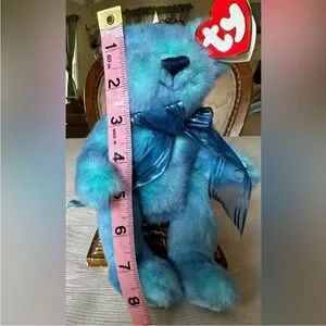Ty Attic Treasures Collection Azure The Blue Bear Poseable Vintage Retired 1993