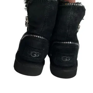 Ugg Florence Black Zipper Winter Snow Boots Baby Girl Size 6