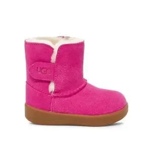 UGG I KEELAN Boot Infant 0/1 Pink Suede Shoes Fur Lined Winter Boots NEW