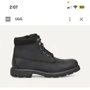 UGG MEN'S BILTMORE WORK WINTER LEATHER ANKLE BOOTS BLACK Size 12
