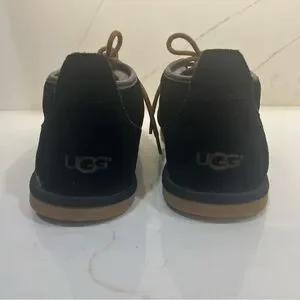 UGG Men's Black Suede Boots With Tan Laces NWOT