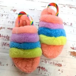 Ugg Rainbow Kids Sling Back Slippers