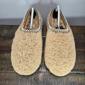 UGG Tasman Shaggy Mens Size 10 Suede Clog Shoes Slippers Brown Fur Lined