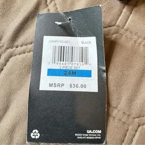 Under Armour Little Boys 24 Months Long Sleeve T-shirt Gray Steel Blue Logo NWT