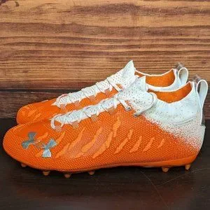 Under Armour Spotlight Lux MC LE Men 14 Orange White Football Cleats 3023959-112