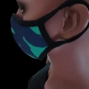 Unisex Blue And Green Face Mask Breathable Lightweight