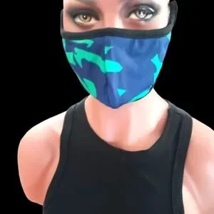 Unisex Blue and Green Face Mask Breathable Lightweight