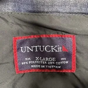 UNTUCKit Vest Mens XL Black Gosset Upper Corduroy Quilted Lined Zipper Pockets