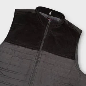 UNTUCKit Vest Mens XL Black Gosset Upper Corduroy Quilted Lined Zipper Pockets
