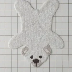 Urban Outfitters Teddy Bear Tufted Bath Mat Throw Rug Washable Cotton