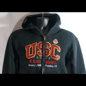 USC Rose Bowl Stitched & Embroidered Hoodie Size S
