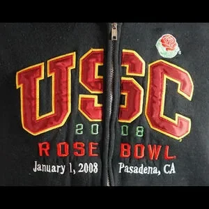 USC Rose Bowl Stitched & Embroidered Hoodie Size S